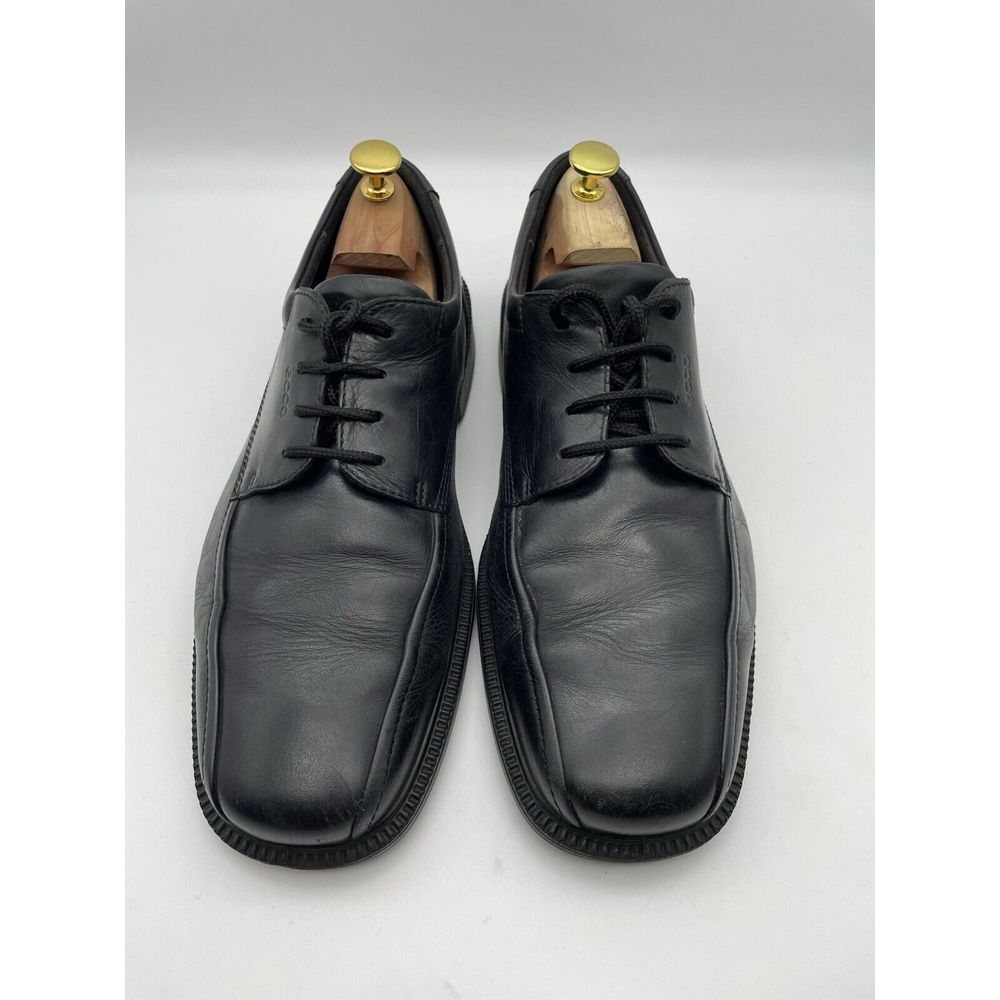 ECCO Shoes Men US 10 EU 44Black‎ Leather Dress Bicycle Toe Oxford Comfort